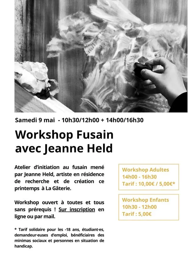 Affiche principale de l'événement : WORKSHOP FUSAIN AVEC JEANNE HELD