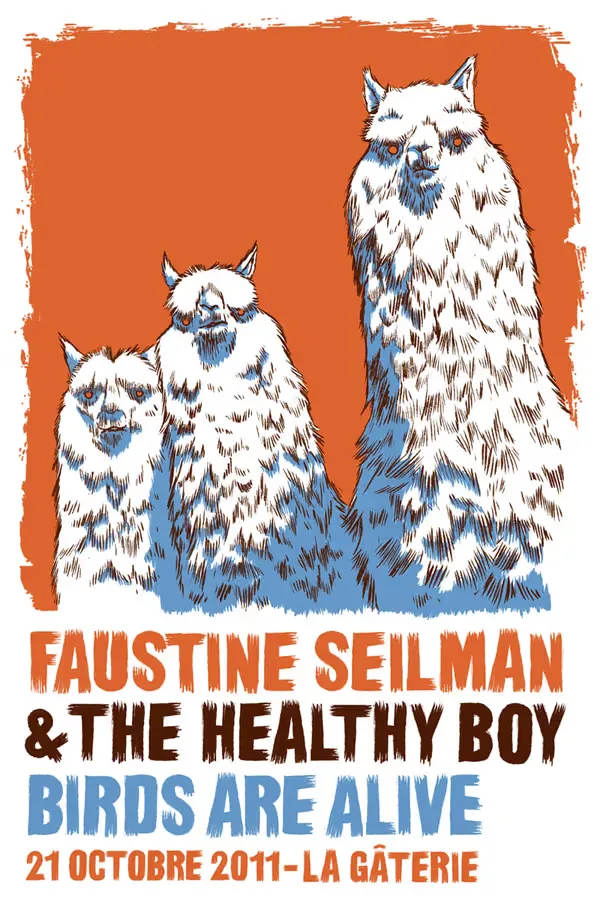 Affiche principale de l'événement : Faustine Seilman & Healthy boy + Birds are alive